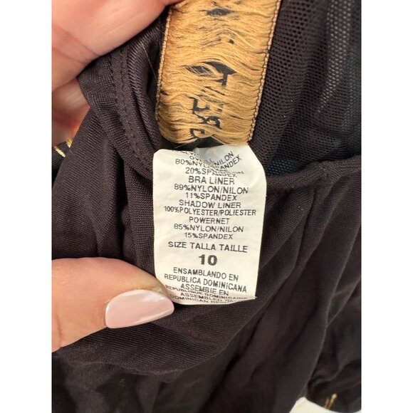 Vintage Great Lengths Swim Black & Blue Floral One Piece Swimsuit 10 - Picture 9 of 10